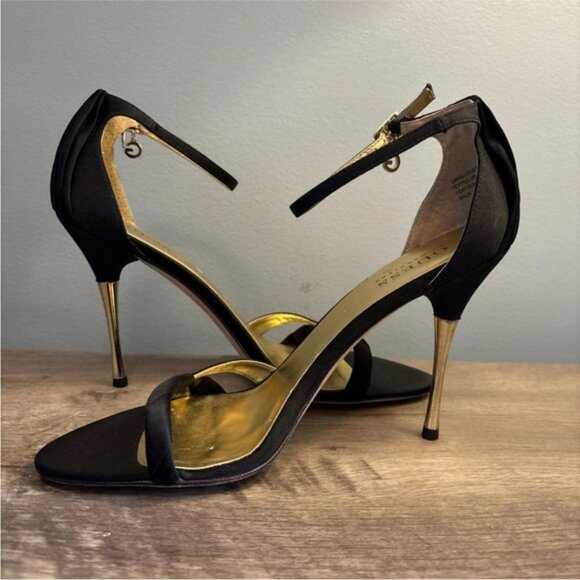 Guess Black And Gold Stiletto Heels Size 7.5M - Picture 8 of 11